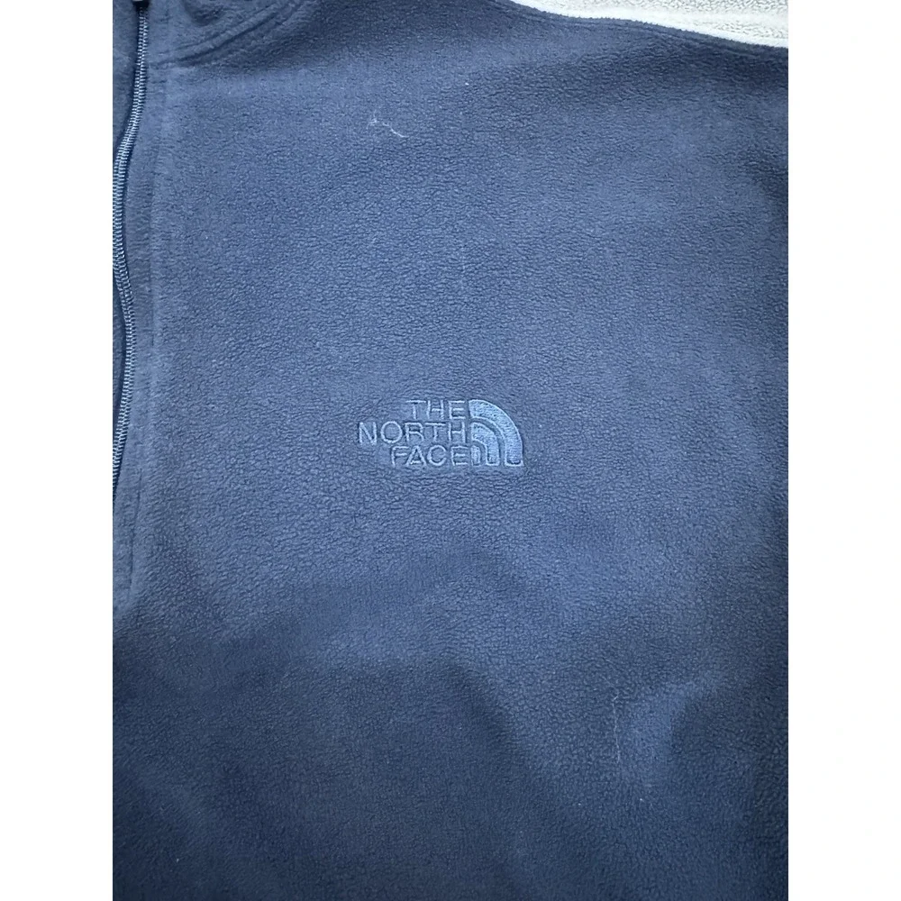 The North Face Pullover Mens XL 2-Tone Quarter Zip Fleece Navy Blue Gray